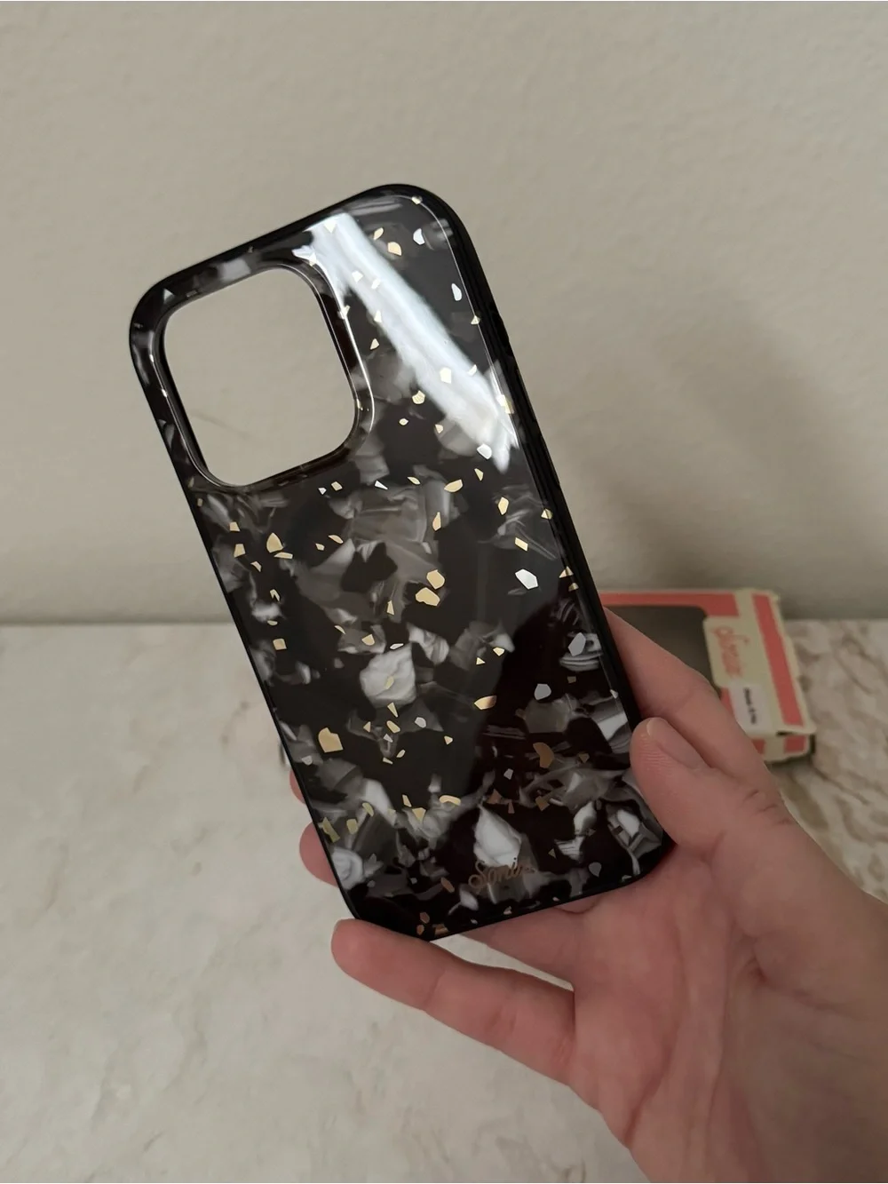 Sonix Black Tortoiseshell Phone Case with Gold Accents